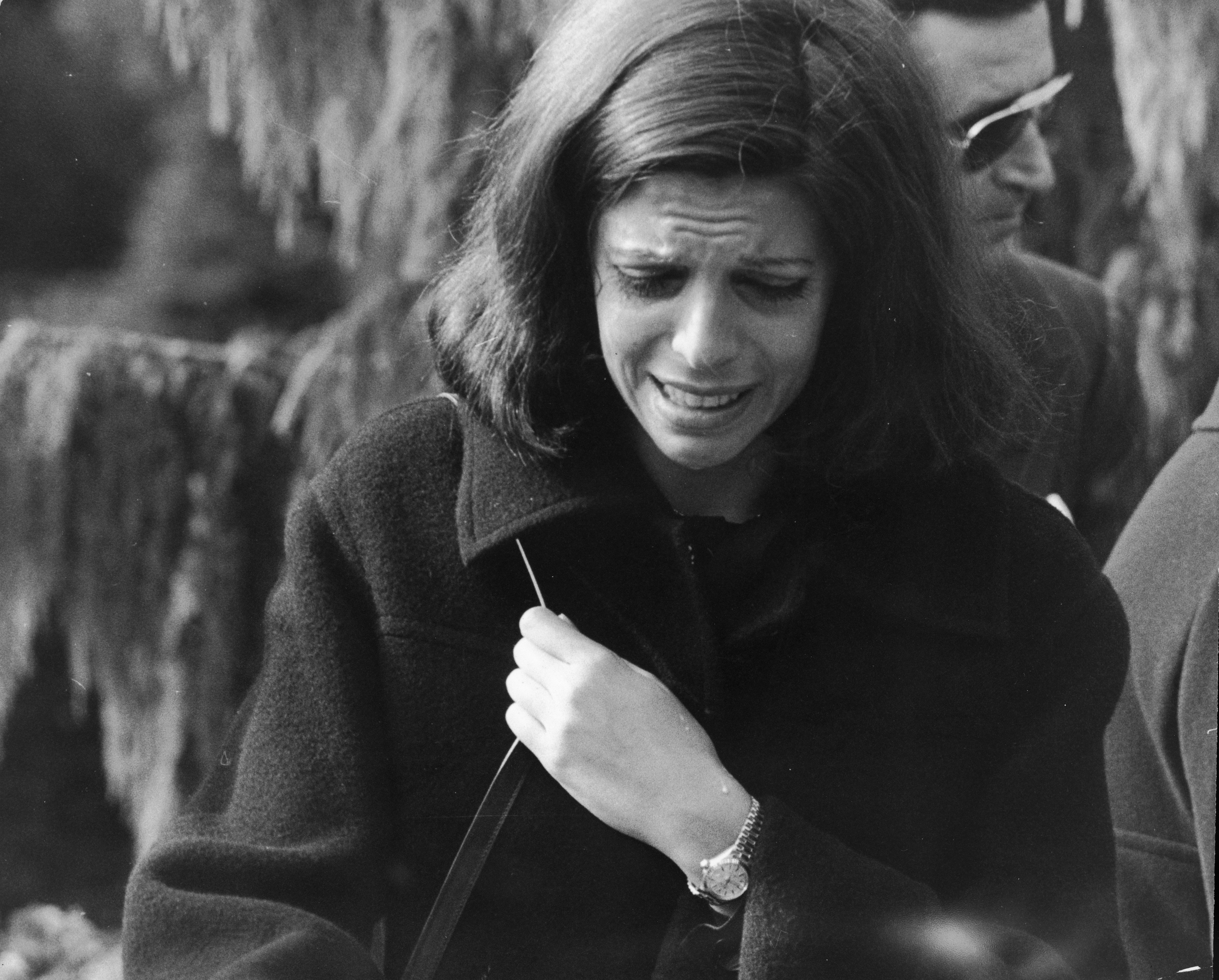 Christina Onassis en el funeral de su madre en octubre de 1973. | Foto: Getty Images