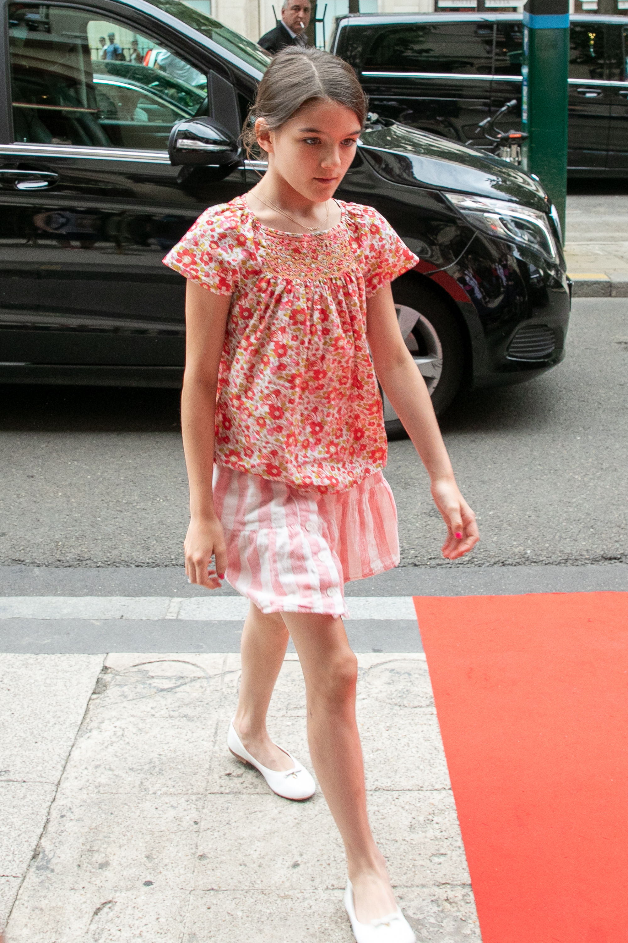 Suri Cruise is photographed during an outing in Paris, France. | Source: Getty Images