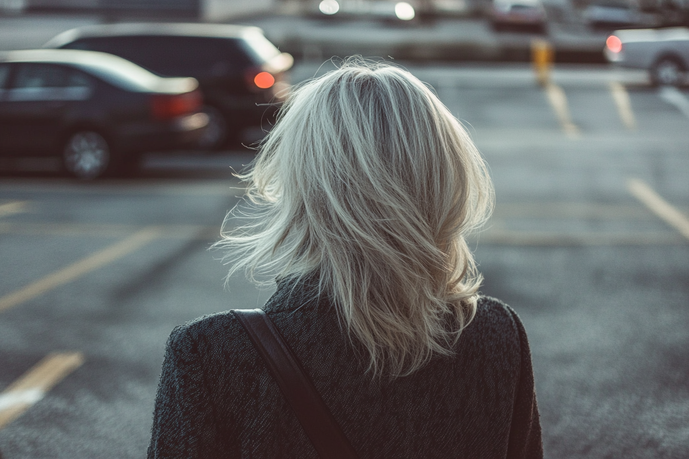 A woman walking in a parking lot | Source: Midjourney