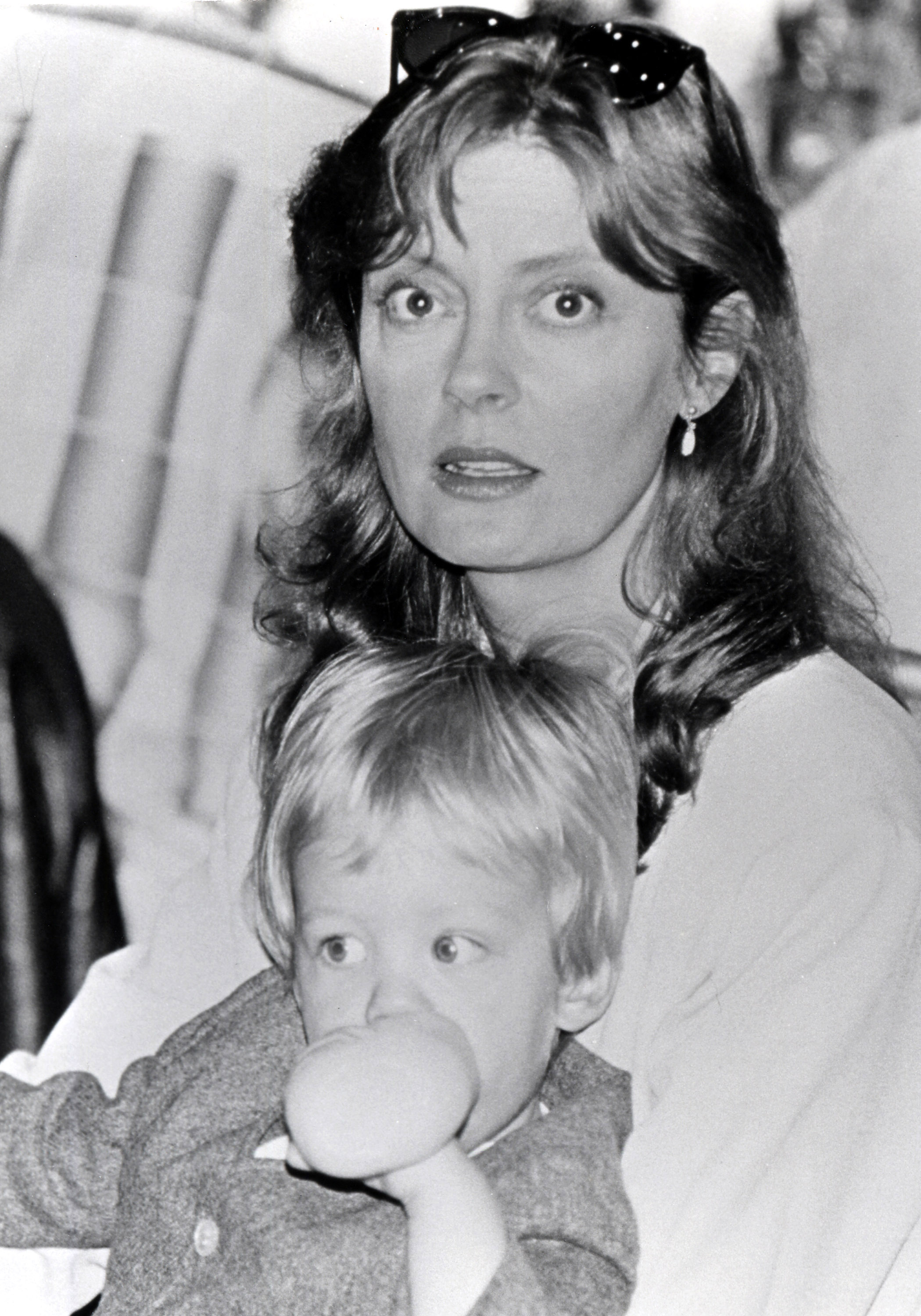 Susan Sarandon and Miles Robbins in Beverly Hills, California, on March 23, 1991. | Source: Getty Images
