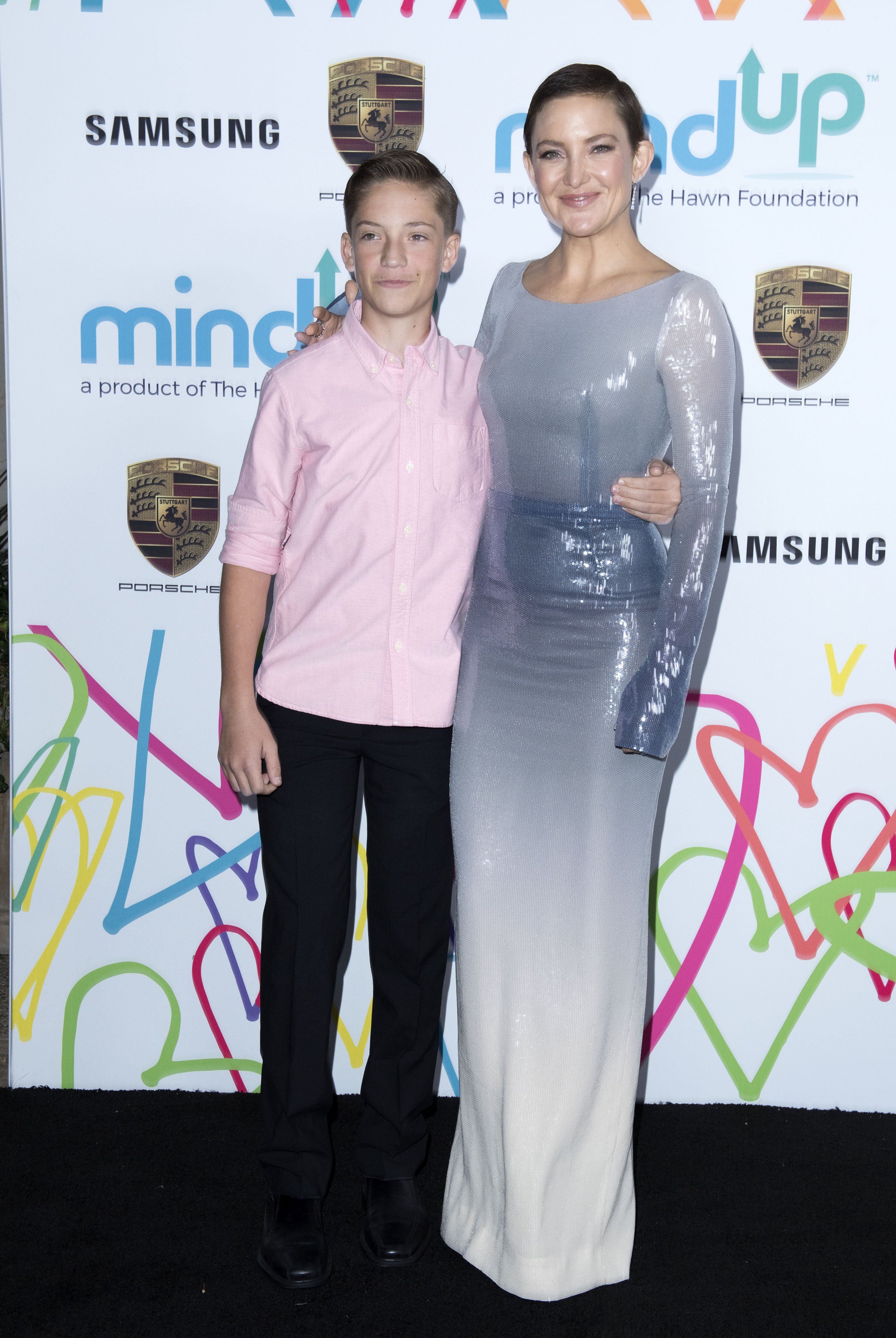 Ryder Robinson (L) and actress Kate Hudson attend the "Goldie's Love-In", an evening celebrating MindUp Going Global Event, on November 3, 2017, in Beverly Hills, California | Source: Getty Images