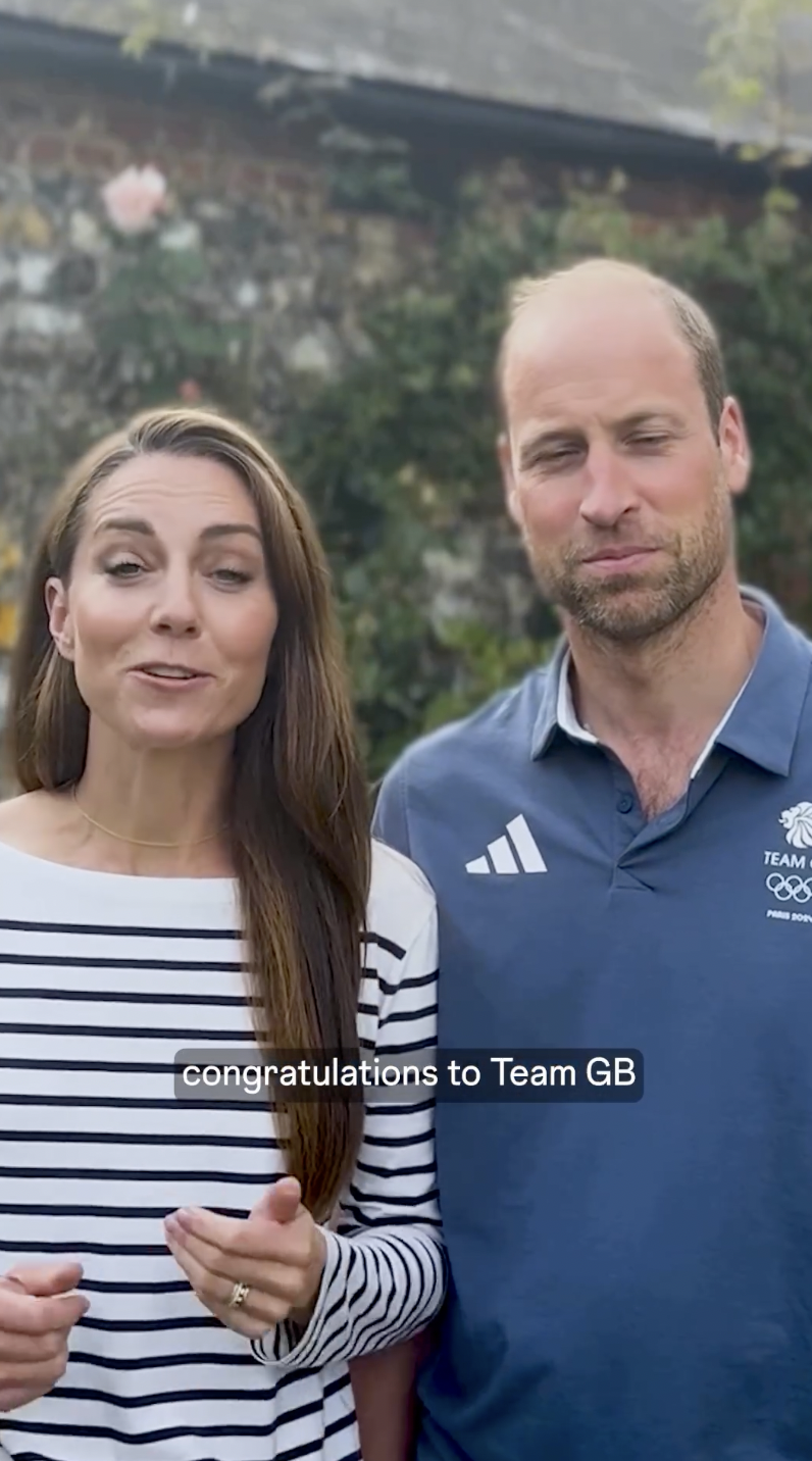 Princess Catherine and Prince William congratulating Team GB athletes in a video, posted on August 12, 2024 | Source: Instagram/princeandprincessofwales