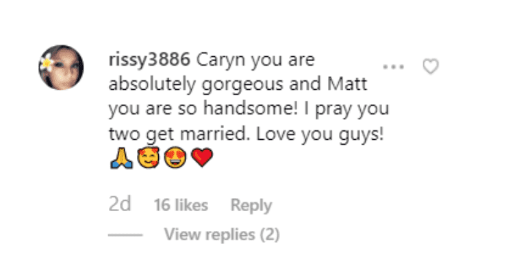 Fan's comment on Matt Roloff's post. | Source: Instagram/mattroloff