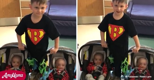 4-year-old boy saves newborn twin brothers from rare chronic disease