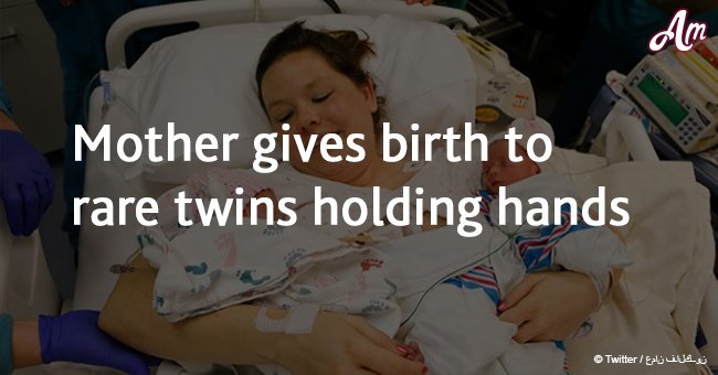 Mother gives birth to rare twins holding hands