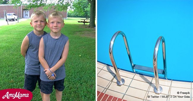 6-year-old twins noticed toddler drowning in hotel pool and instantly rush over to help