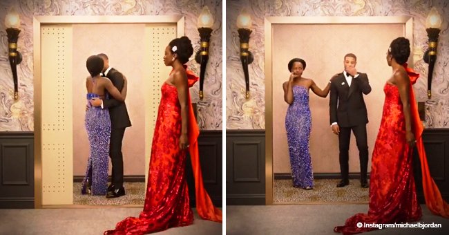 Michael B. Jordan teases fans as he kisses Lupita Nyong'o in hilarious Golden Globes elevator video