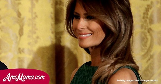 Melania Trump sieht sensationell in einem grünen Cocktail-Kleid für $1,595 aus