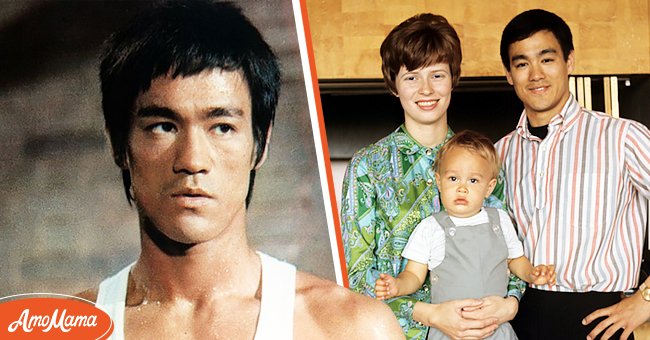 American martial artist Bruce Lee with his wife and son. | Photo: Getty Images