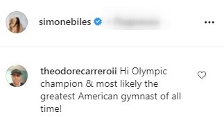 Netizen commenting on Simone Biles' post from November 5, 2020 | Photo: Instagram/simonebiles