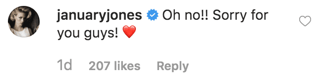 January Jones comments on Jessica Simpson's instagram post after she reveals that her family are recovery from an illness outbreak | Source: instagram.com/jessicasimpson