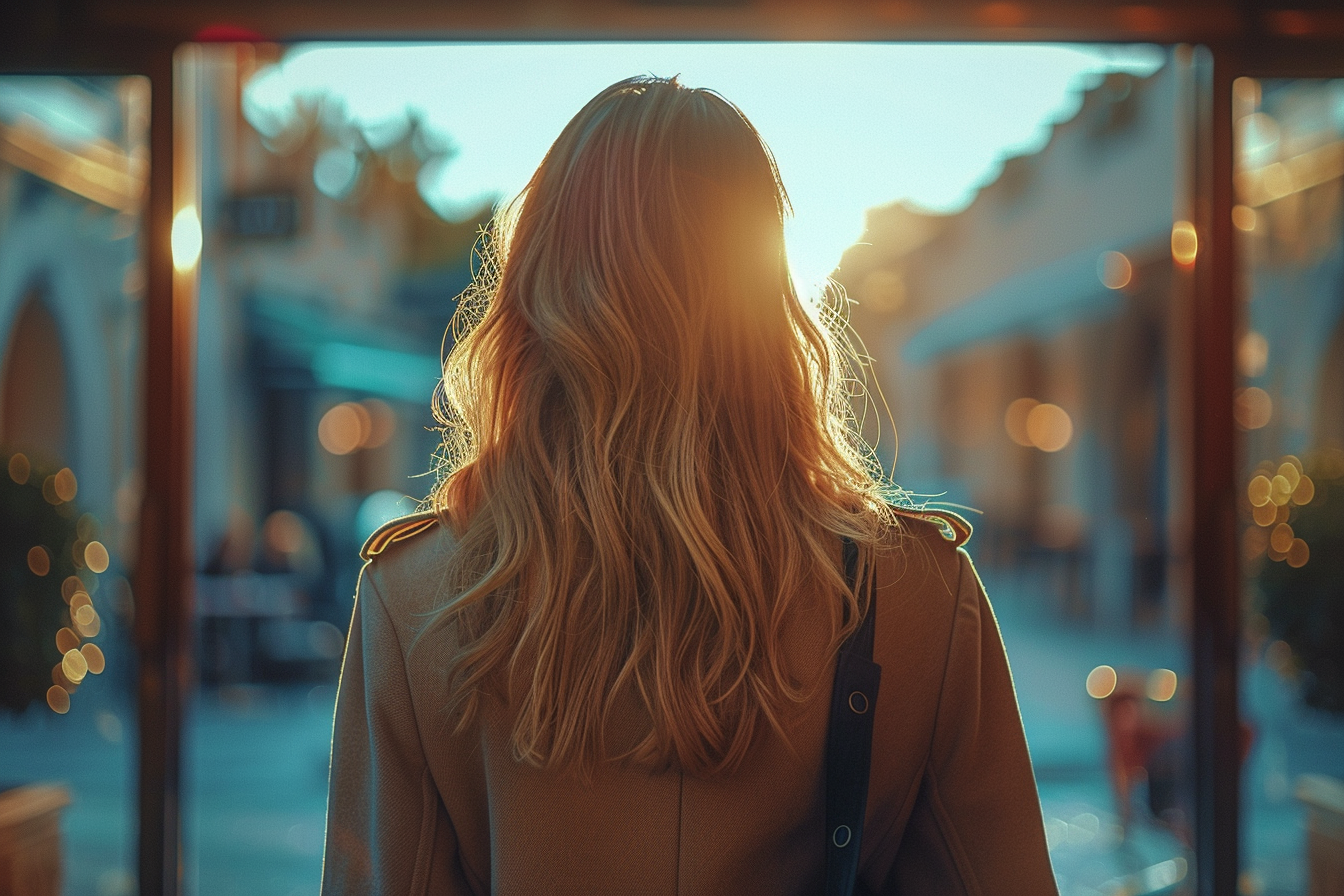 A woman about to leave her parents' house | Source: Midjourney