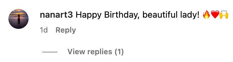A screenshot of a fan commenting on Daniel Landers' birthday post for his mom posted on July 19, 2023 | Source: Instagram.com/@daniellanders