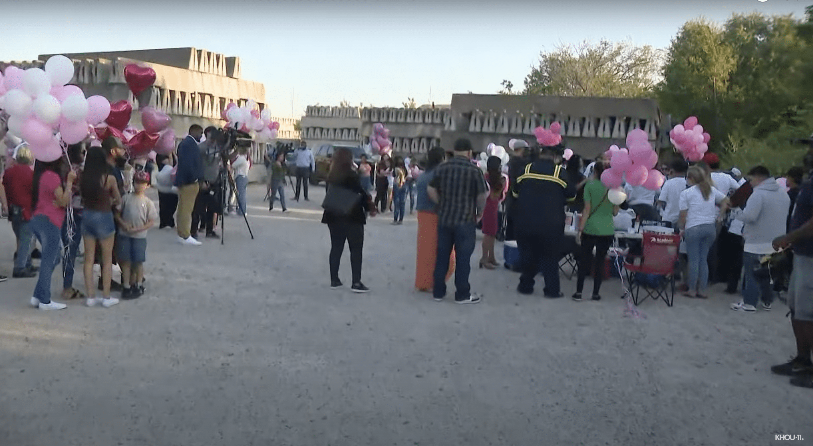 Friends and family members gathered for Gutierrez's vigil. | Source: YouTube.com/KHOU 11