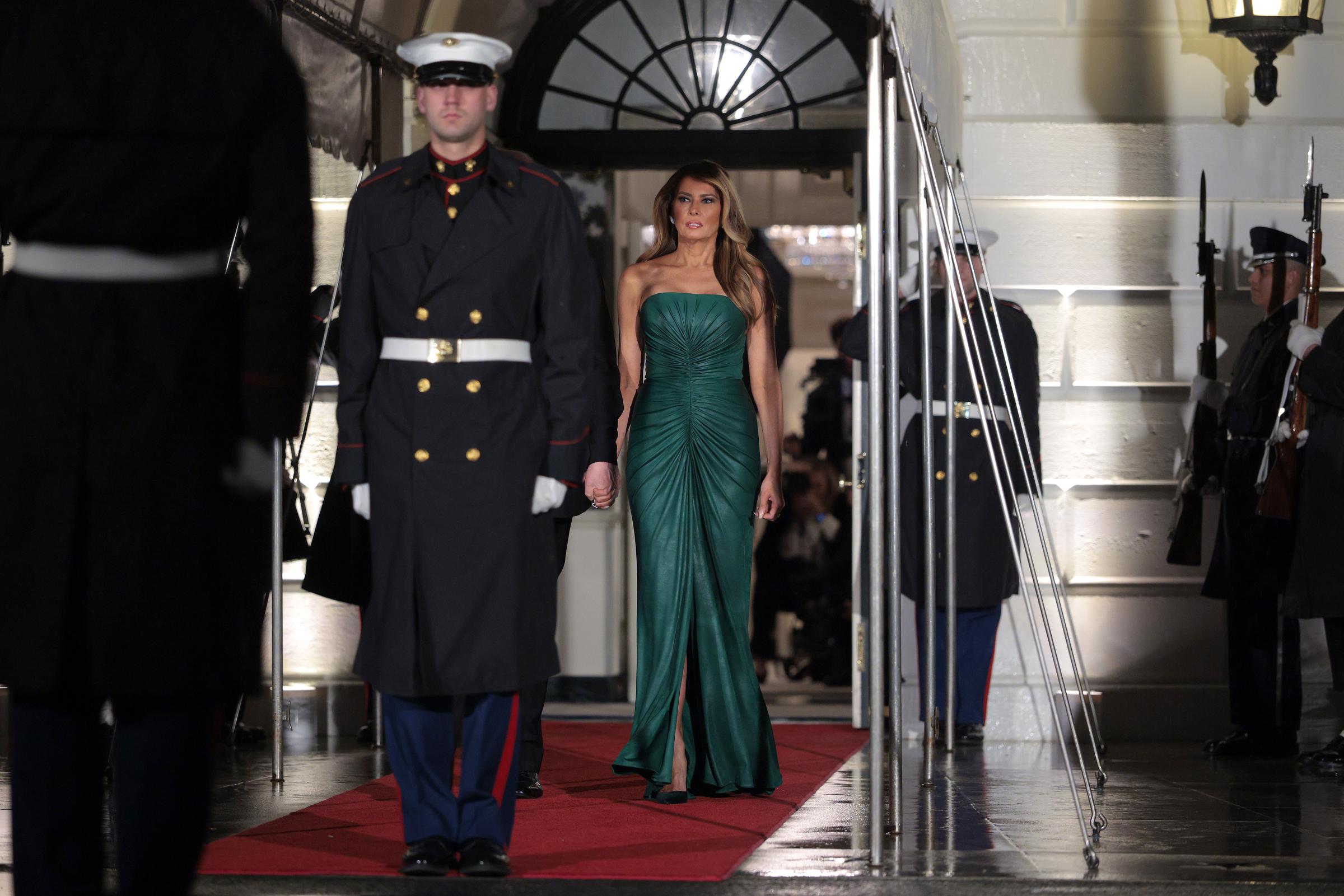 First Lady Melania Trump ahead of greeting Crown Prince and Prime Minister Mohammed bin Salman of Saudi Arabia with U.S. President Donald Trump at the White House on November 18, 2025, in Washington, D.C. | Source: Getty Images