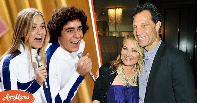[Left]: Barry Williams and  Maureen McCormick on 'The Brady Bunch' . [Right]: Maureen McCormick and her husband Michael Cummings. | Source: Getty Images