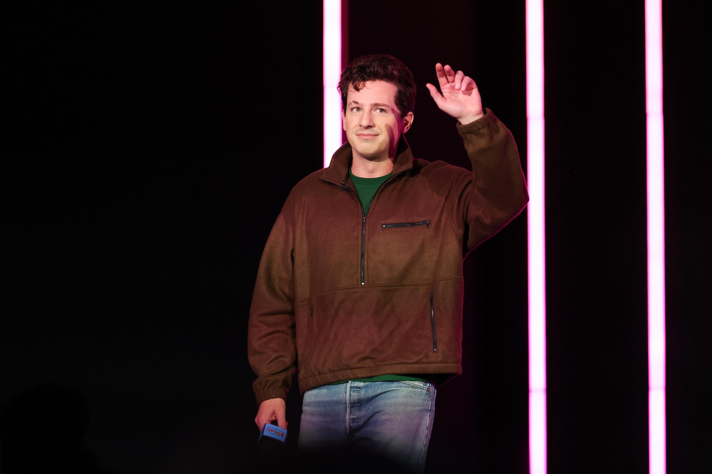 Charlie Puth appears onstage during the Super Bowl LX pregame press conference on February 5, 2026 | Source: Getty Imges