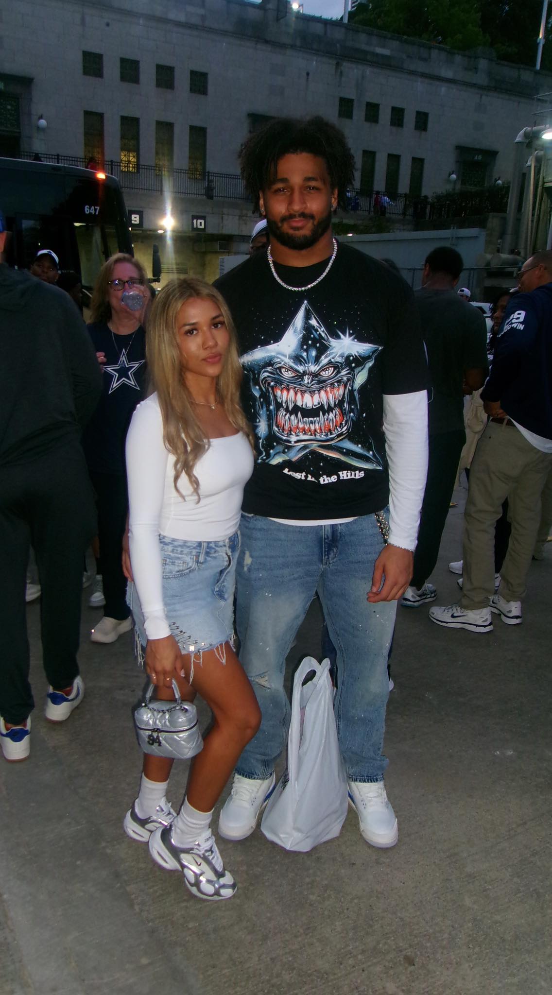 Marshawn Kneeland and Catalina Mancera at Soldier Field in Chicago, Illinois, from a post dated September 22, 2025 | Source: Facebook/catalina.mancera.32