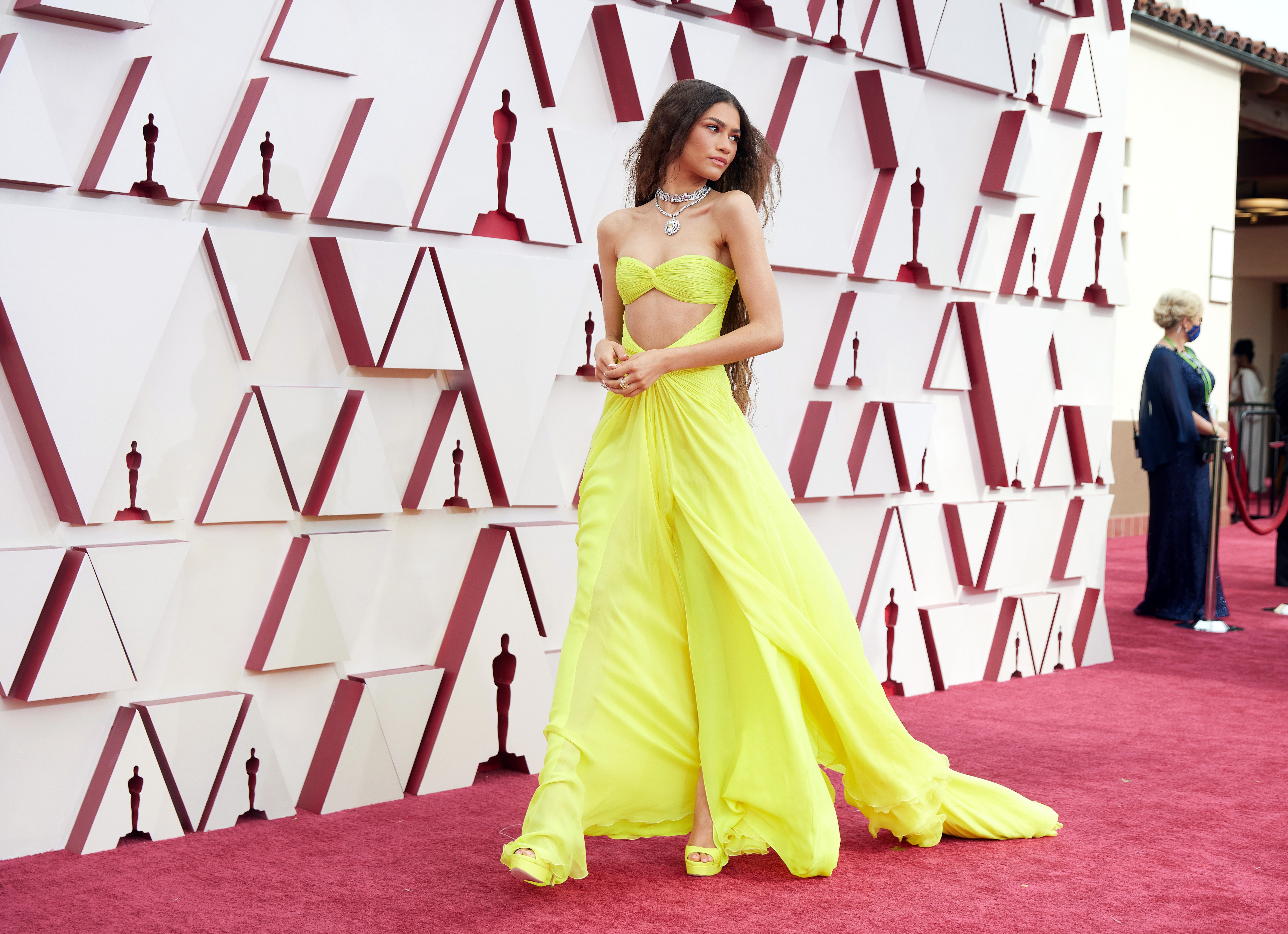 Zendaya pictured on the red carpet of the 93rd Academy Awards, California, 2021. | Photo: Getty Images