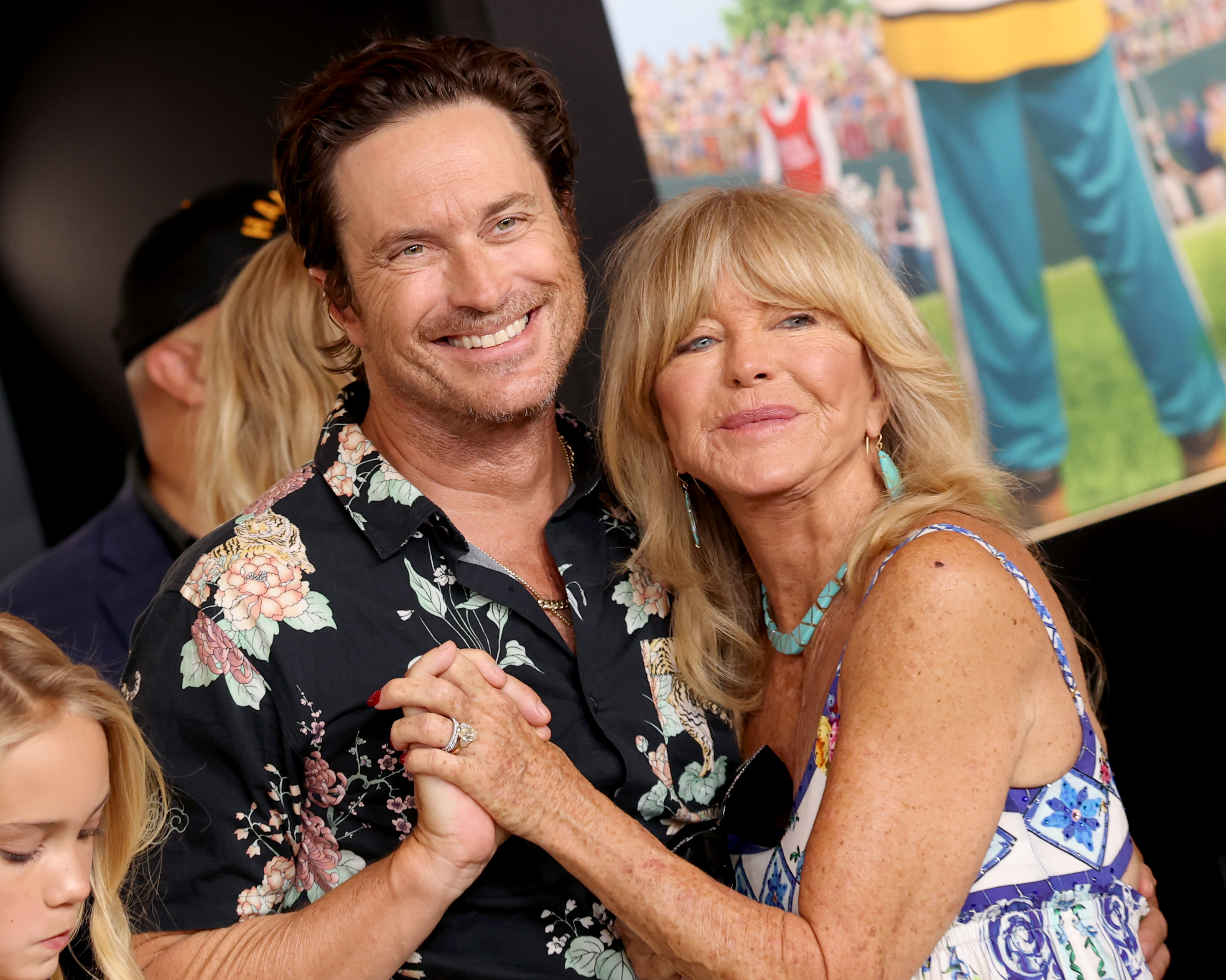 Oliver Hudson and Goldie Hawn attend Netflix's "Happy Gilmore 2" New York Premiere at Jazz at Lincoln Center on July 21, 2025 in New York City. | Source: Getty Images