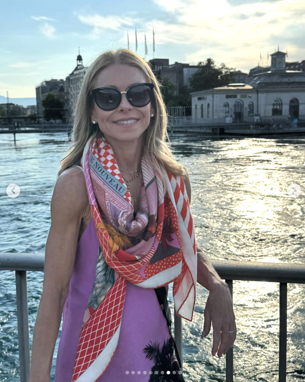 Kelly Ripa poses for a picture during her Switzerland trip, as seen in a post dated June 30, 2024 | Source: instasuelos