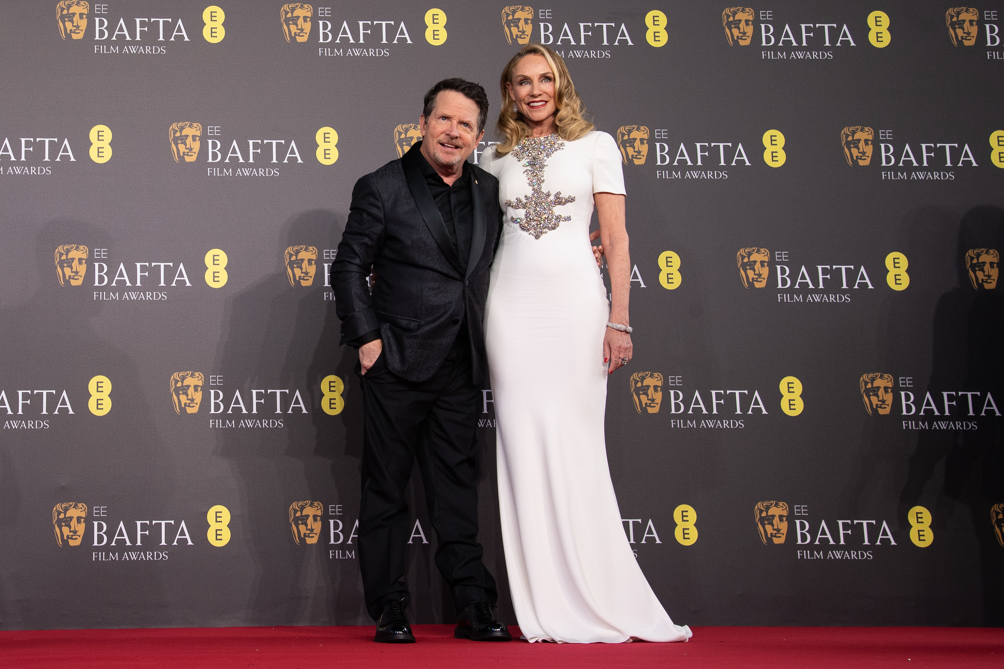 Michael J. Fox and Tracy Pollan at the 2024 EE BAFTA Film Awards on February 18 in London, England. | Source: Getty Images