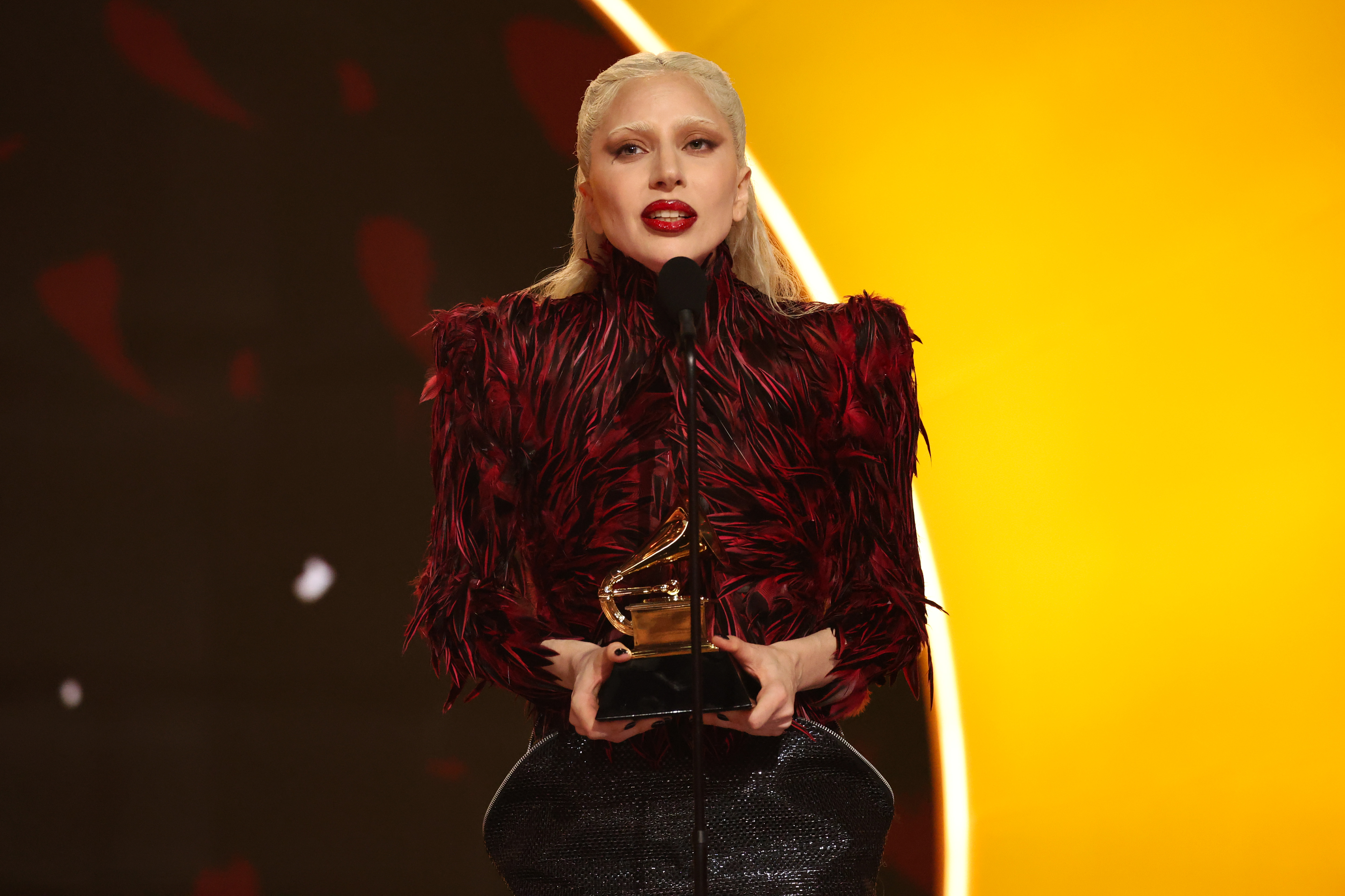 Lady Gaga accepts the award for Best Pop Vocal Album | Source: Getty Images