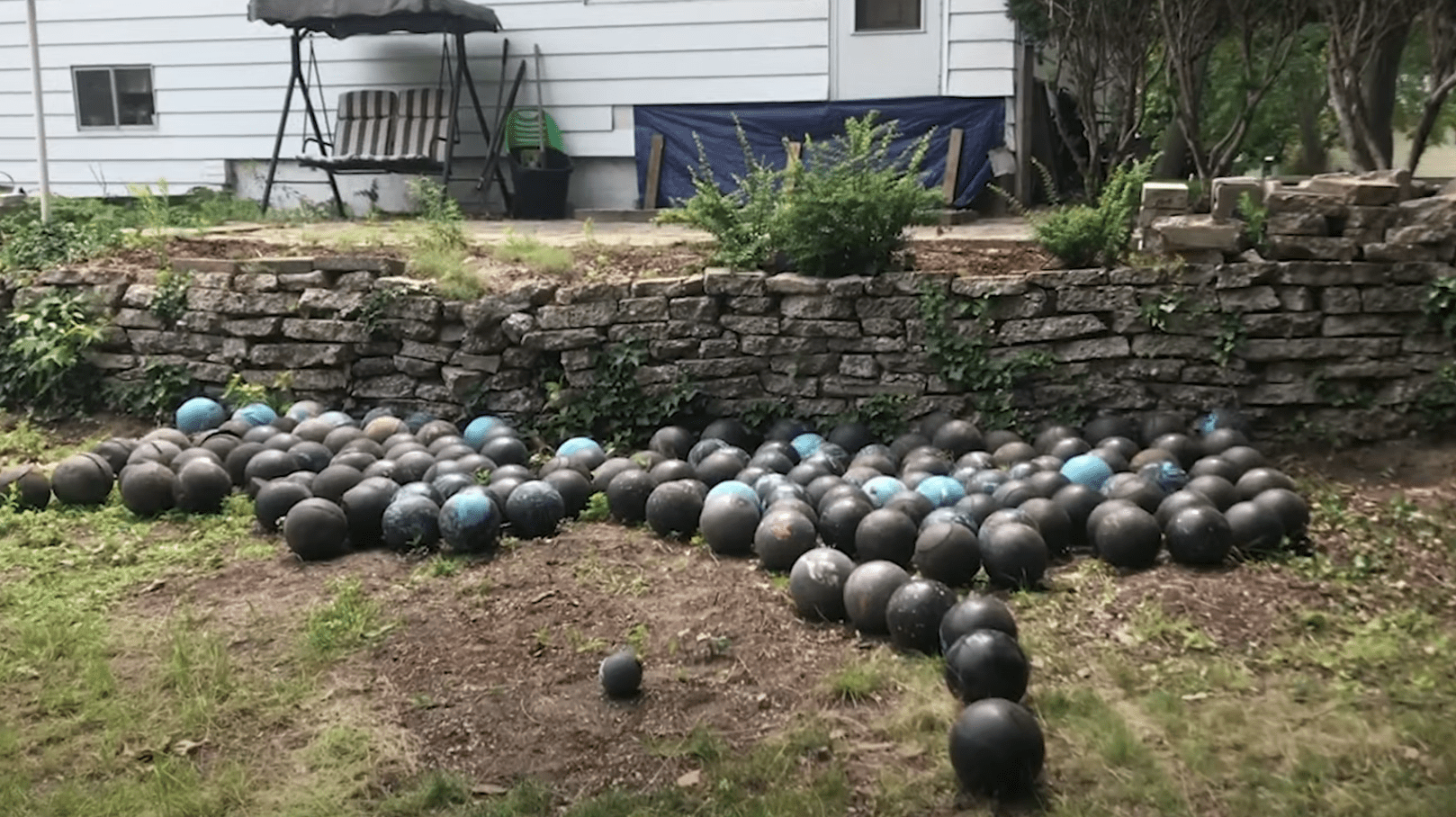 Bowling bowls found under a man's house | Photo: Youtube/mlive
