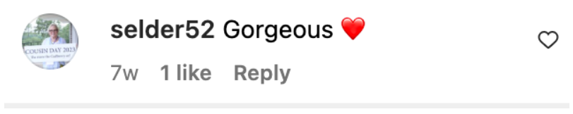 A fan's comment on Mary Steenburgen's Instagram photo uploaded on May 10, 2023. | Source: Instagram/mary_steenburgen