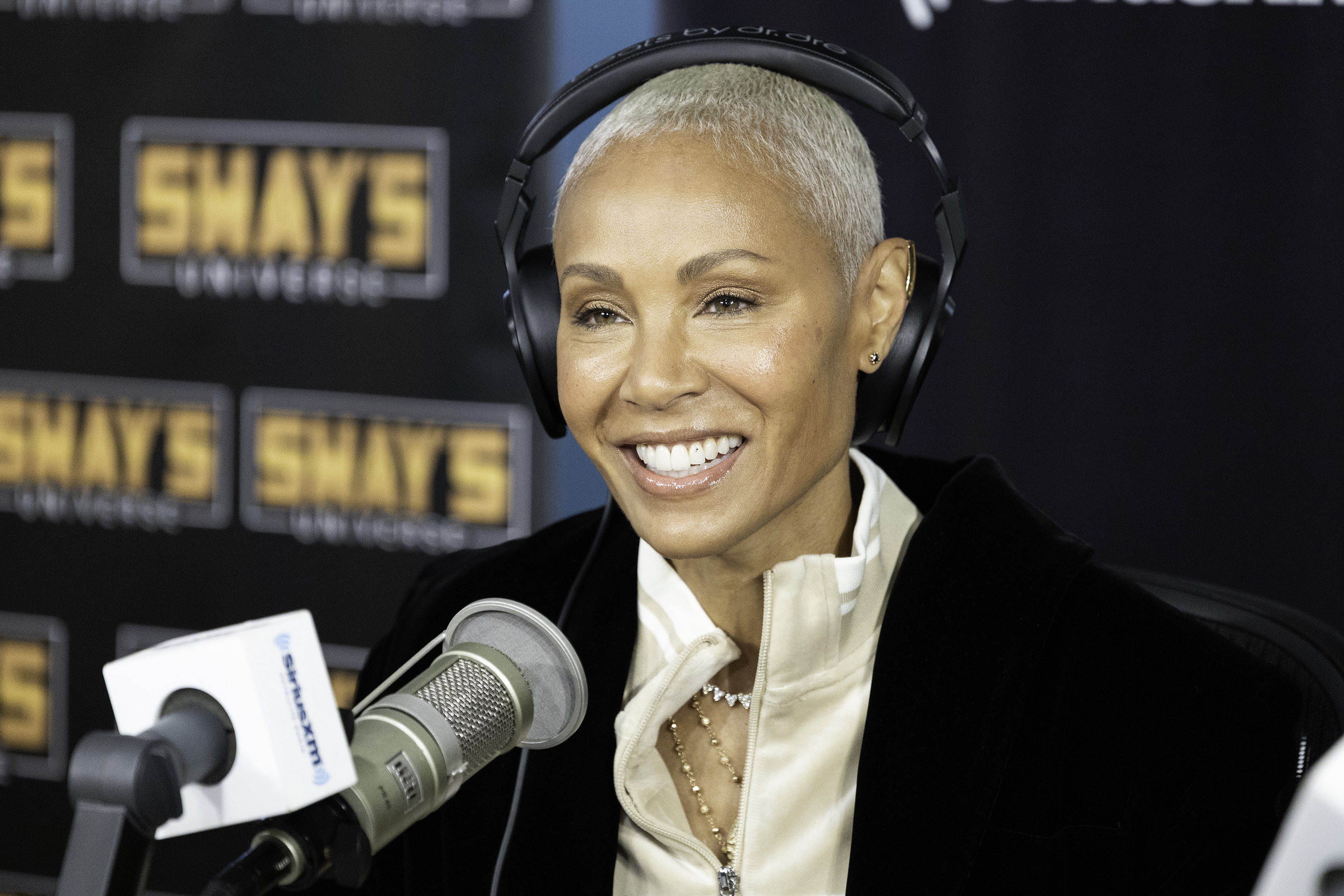 Jada Pinkett Smith during a visit at SiriusXM studios in New York City on October 17, 2023 | Source: Getty Images