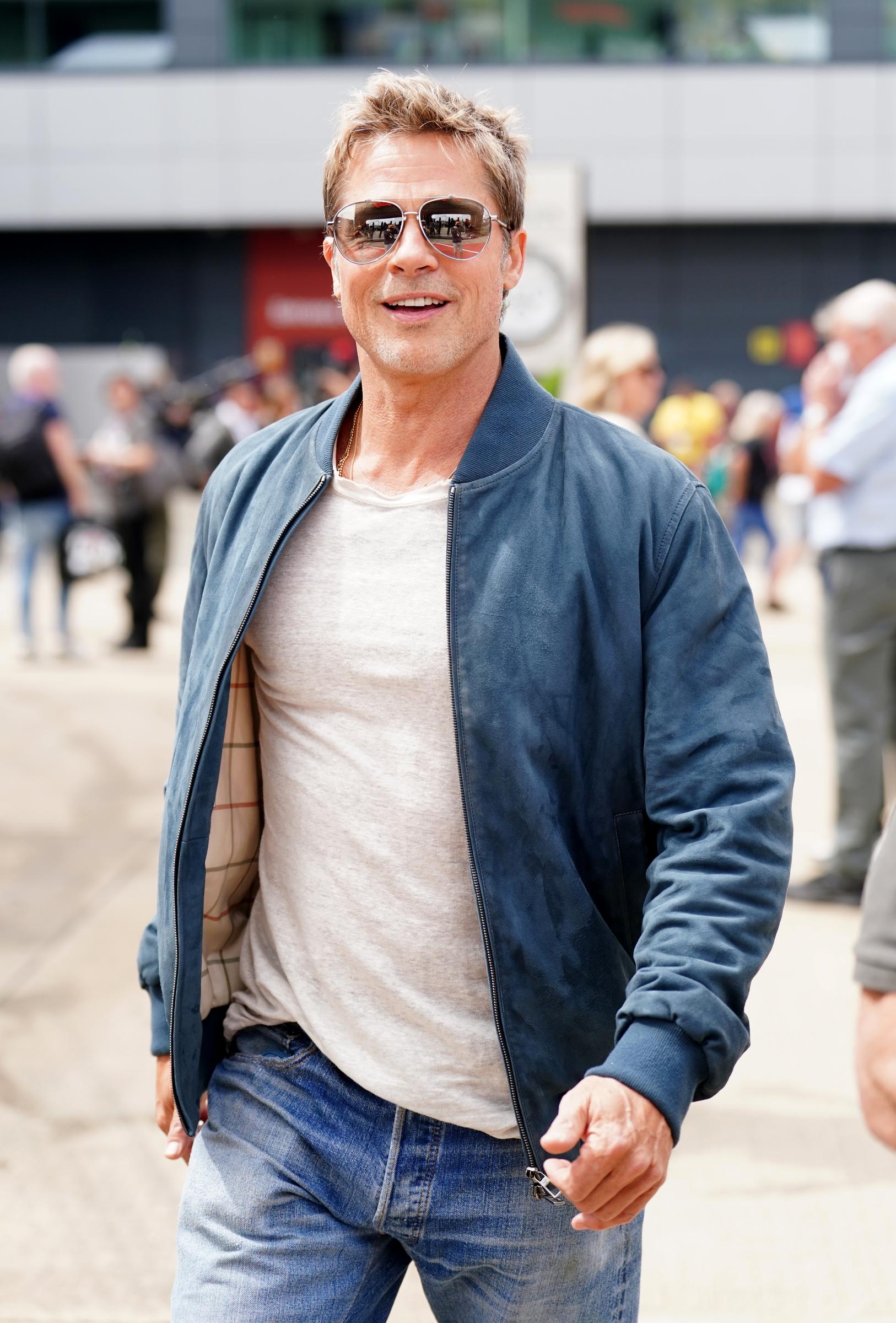 Brad Pitt filming at the circuit for the upcoming "F1" movie on paddock day ahead of the British Grand Prix on July 6, 2022, in Silverstone, Towcester | Source: Getty Images