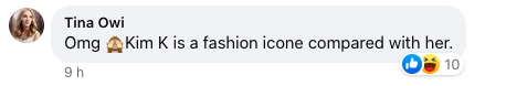 A screenshot of a comment talking about Bianca Censori and Kim Kardashian posted on August 4, 2023 | Source: Facebook/Daily Mail