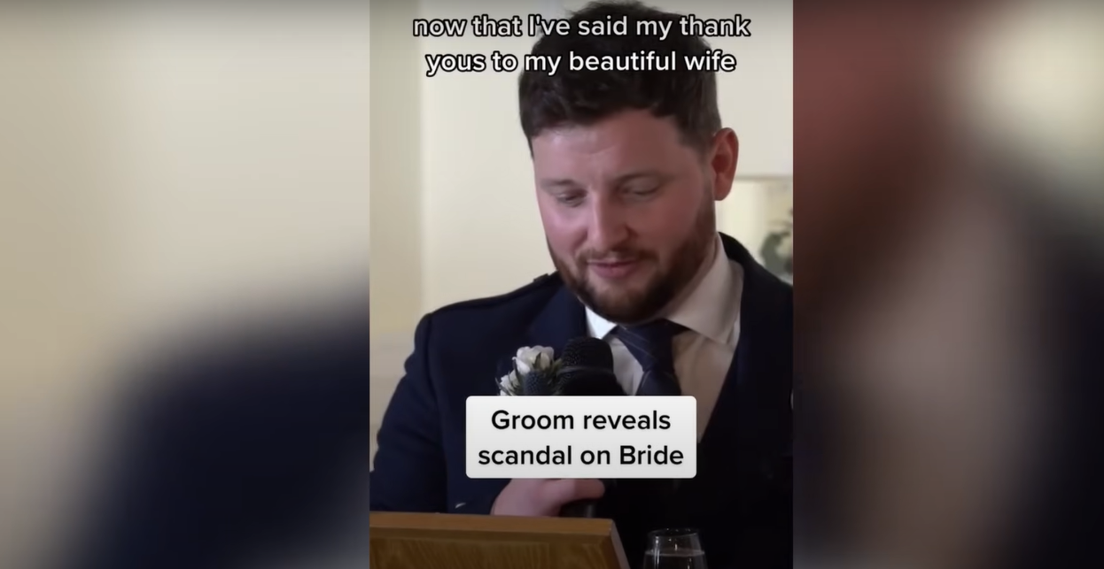 Ian Young giving his speech on his wedding | Source: YouTube / Daily Record