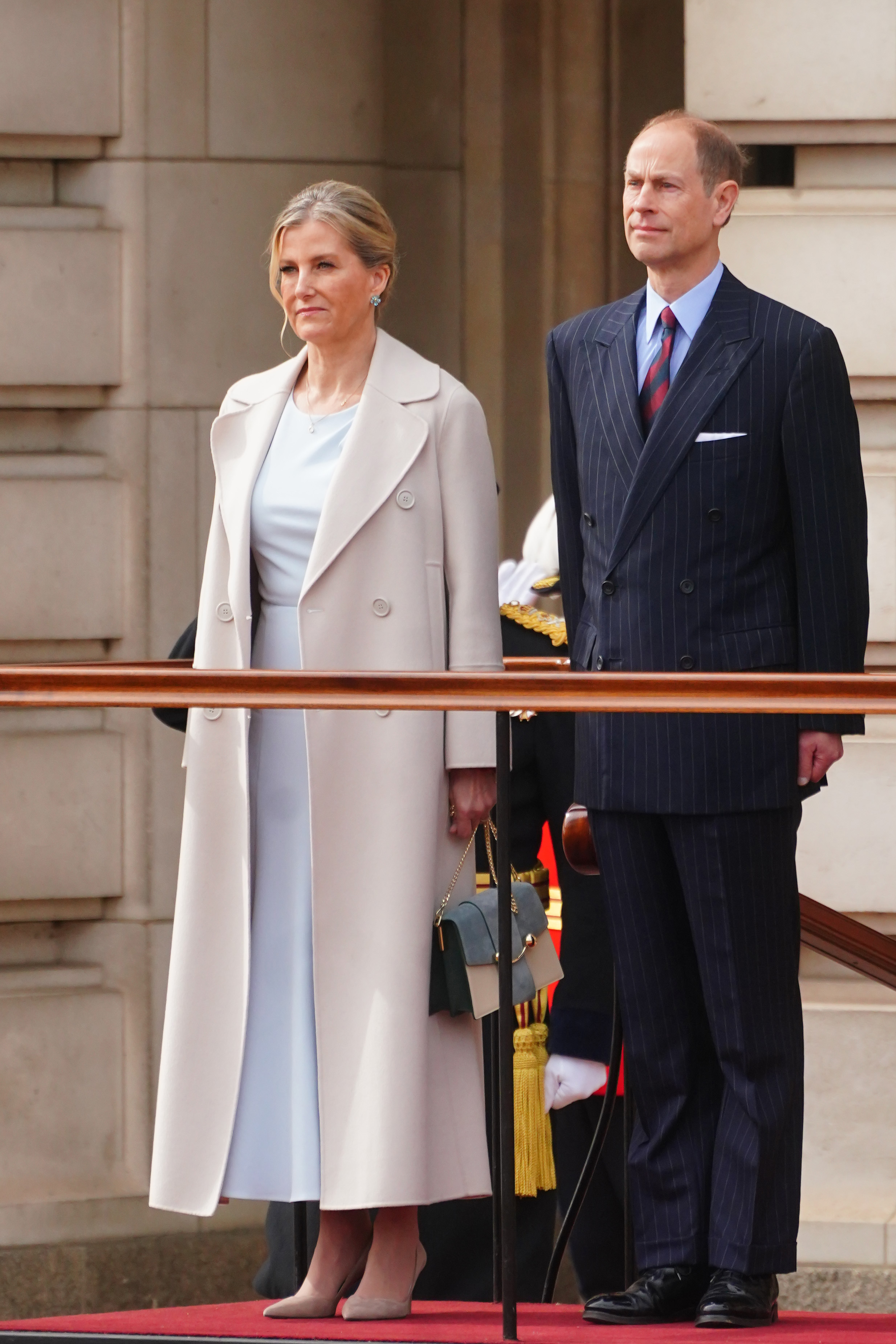 Sophie, Duchess of Edinburgh and Prince Edward, Duke of Edinburgh at Buckingham Palace on April 8, 2024 in London, England | Source: Getty Images