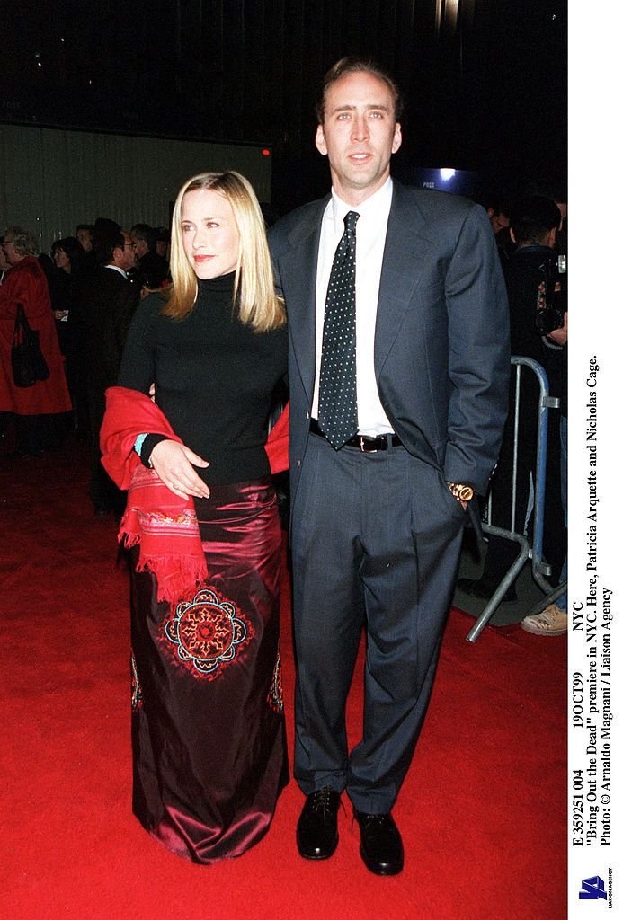 Nicolas Cage and Patricia Arquette at the New York premiere of their movie "Bring Out the Dead," on October 19, 1999. | Source: Arnaldo Magnani/Getty Images