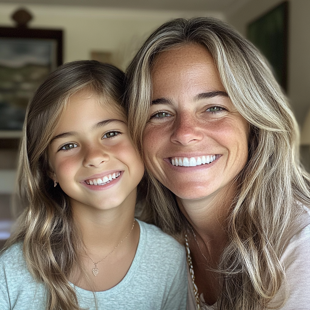 A smiling mother and daughter duo | Source: Midjourney