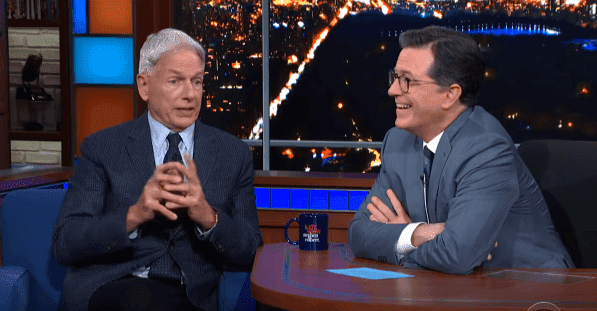Mark Harmon talking to Stephen Colbert about his experience working with Elizabeth Taylor on December 14, 2019. | Source: YouTube/ The Late Show with Stephen Colbert.