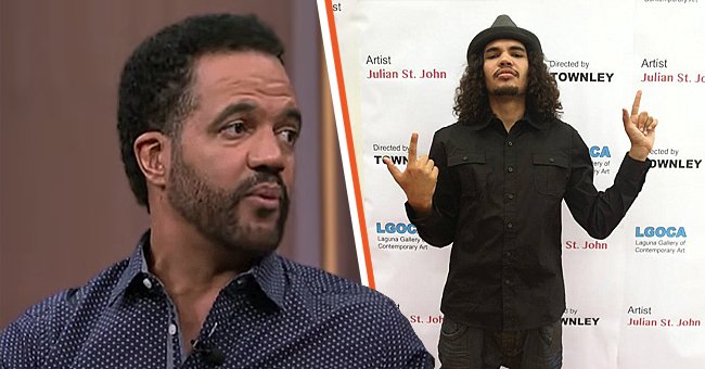 Late American actor Kristoff St. John speaking at an interview. [Left] | Late American actor Kristoff St. John's son Julian at an event. [Right] | Photo: Getty Images