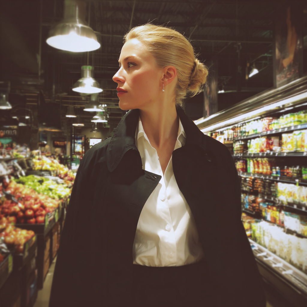 A woman wearing a black coat | Source: Midjourney