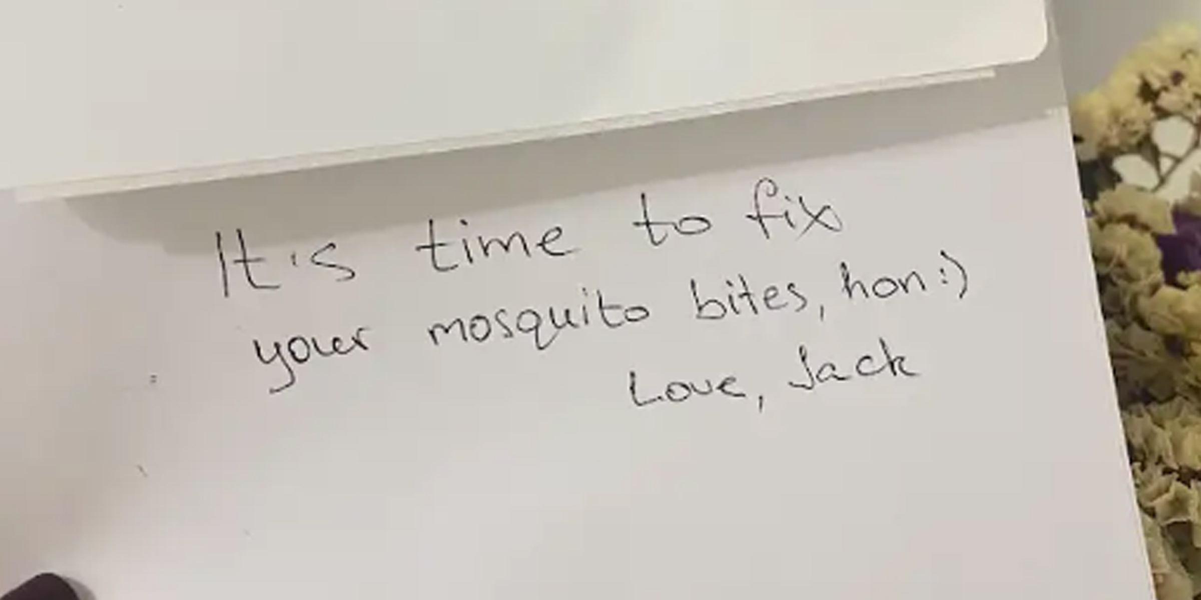 A note from Jack to Nikkie | Source: Amomama