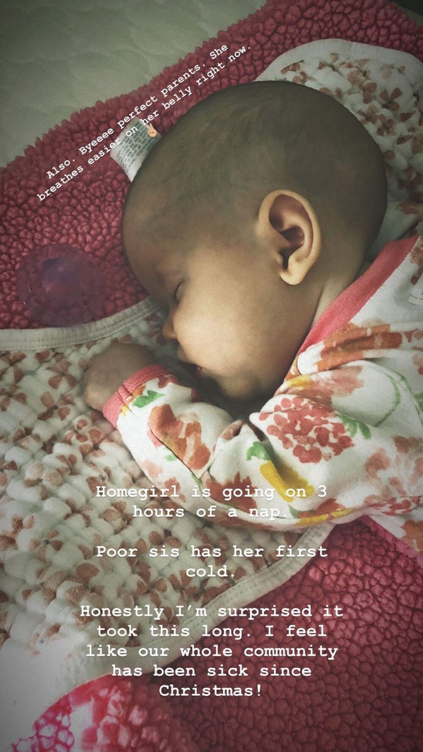 A recent photo of Lilah Ray Roloff sleeping. | Photo: Instagram/toriroloff