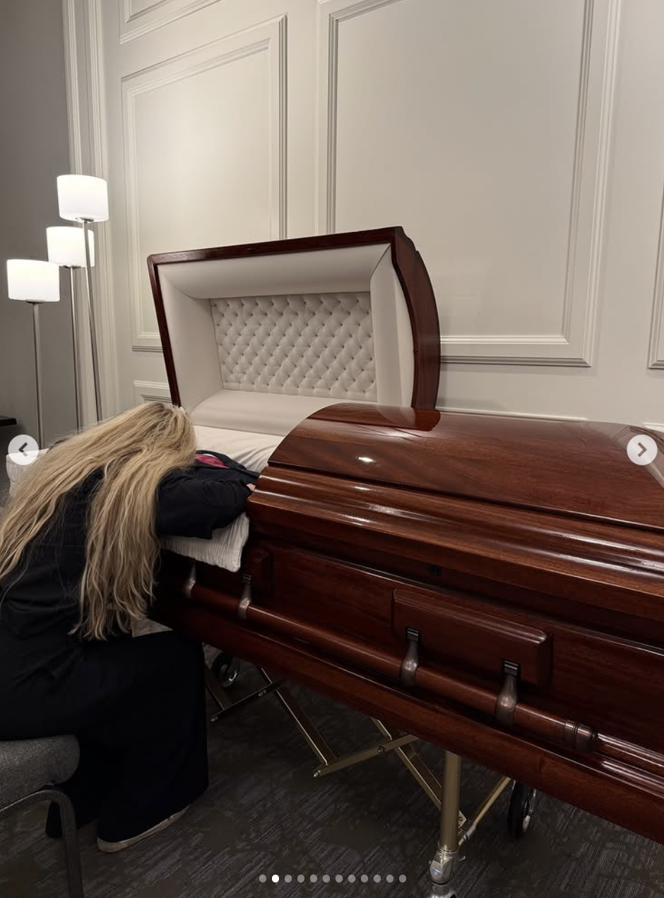 Erika Kirk pictured with her husband's coffin from a post dated September 13, 2025 | Source: Instagram/mrserikakirk