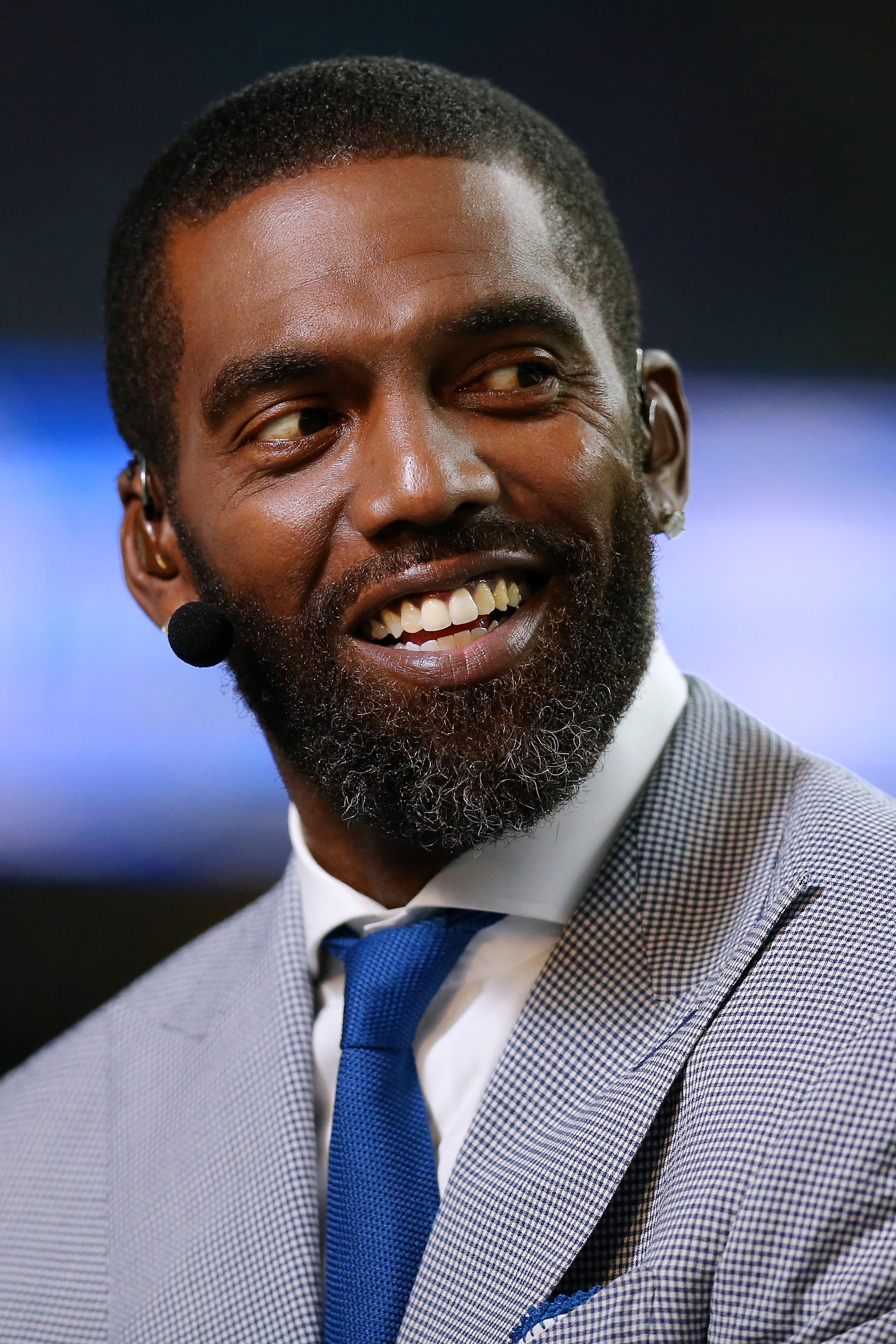 Randy Moss reacts during a game between the New Orleans Saints and the Houston Texans at the Mercedes Benz Superdome in New Orleans, Louisiana, on September 9, 2019 | Source: Getty Images