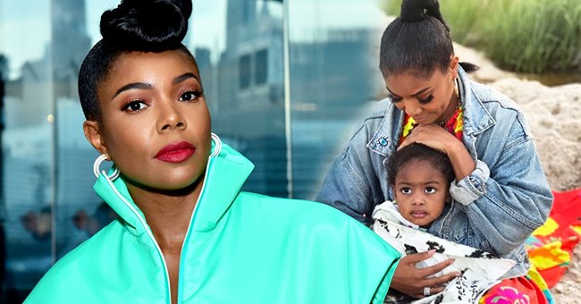 Actress Gabrielle Union-Wade at the Prada Resort 2019 fashion show on May 4, 2018 in New York City (left) and with her daughter Kaavia (right). | Photo: Getty Images and Instagram/@gabunion