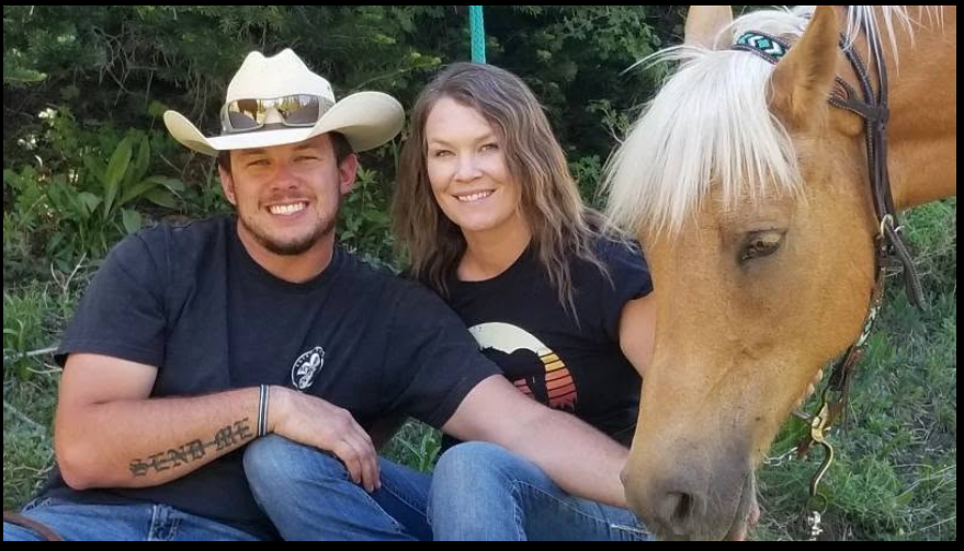 Austin "AJ" Scott and his wife, Connie. According to AJ's father, Marcus Scott, AJ was critically injured after making the "courageous decision" to move toward the danger in an effort to help protect others. | Source: Facebook/Tucker Simmons