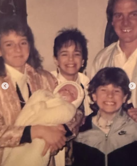 Gabby Logan, pictured with her siblings and father Terry Yorath in a cherished family photo from their younger years, shared this moment in a post dated May 24, 2025. | Source: Instagram/gabbylogan