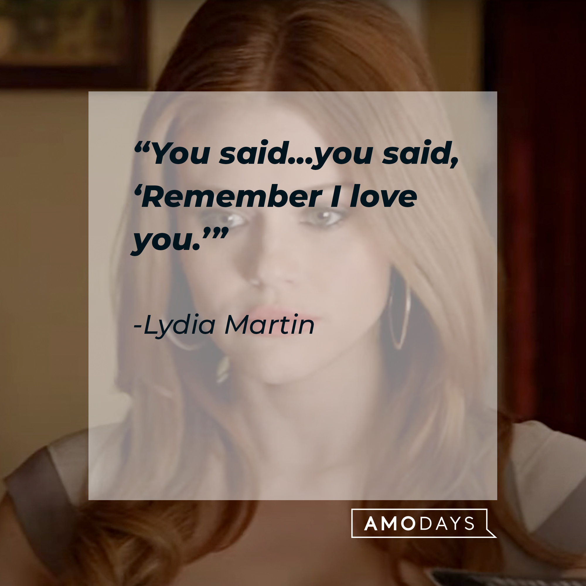Lydia Martin with her quote: “You said...you said, ‘Remember I love you.’” | Source: facebook.com/TeenWolf