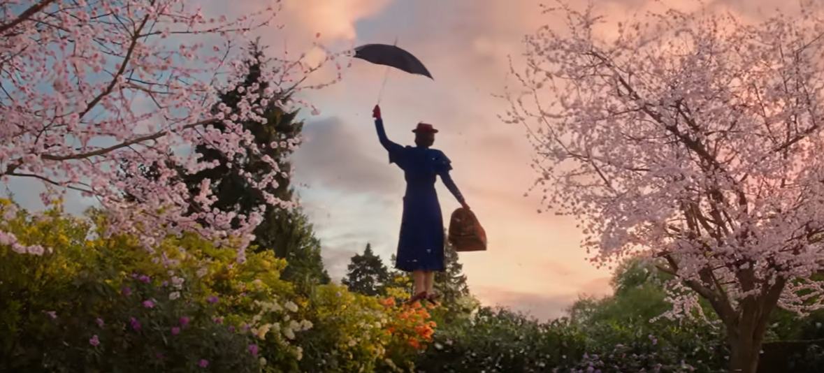 A screenshot from the 2018 movie "Mary Poppins Returns" was referenced by netizens regarding Zara Tindall's outfit at the Sovereign's Garden Party in May 2024. | Source: YouTube/DisneyMovieTrailers