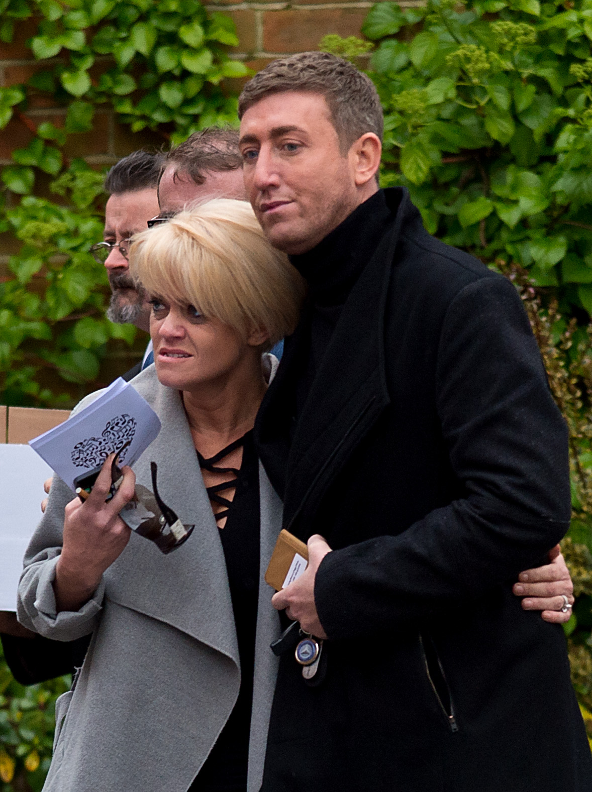 Danniella Westbrook and Christopher Maloney at entertainer, producer, and reality television star David Gest's funeral on April 29, 2016, in London, England. | Source: Getty Images