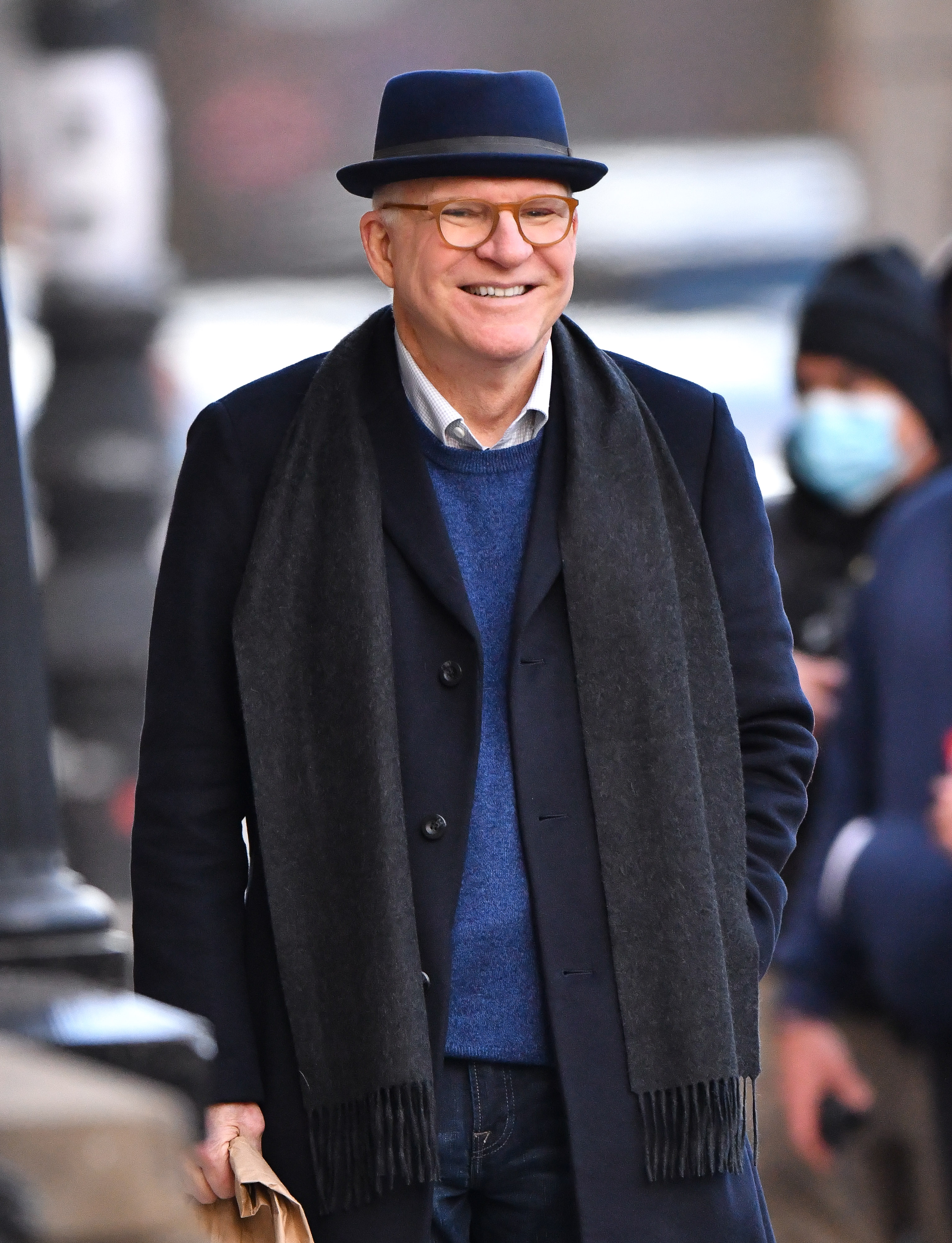 Steve Martin seen on the set of 'Only Murders in the Building' on the Upper West Side on December 3, 2020, in New York City. | Source: Getty Images